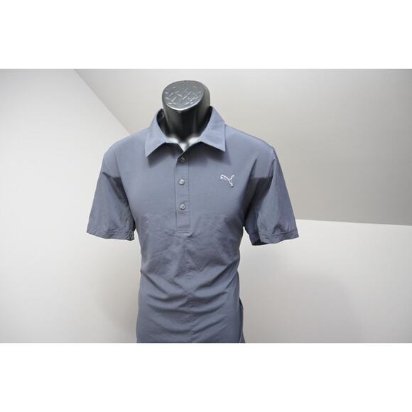 Puma Golf Polo Athletic Gray Short Sleeve Performance Stretch Shirt Mens Medium - Picture 2 of 11